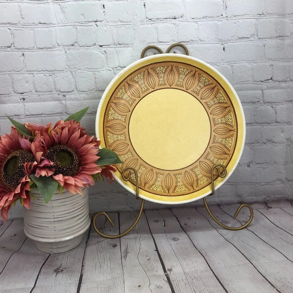 vintage 12" Chop Plate (Round Platter) Honey Gold by ANCHOR HOCKING